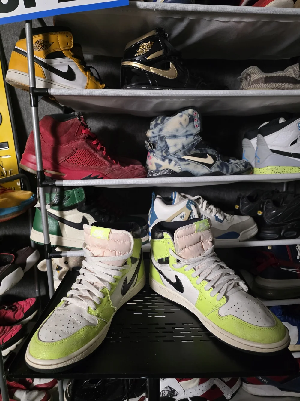 🔥 Nike Air Jordan 1 High Neon Green/Black/White Visionaire Men Size 10.5